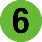 A number 6 within a green circle